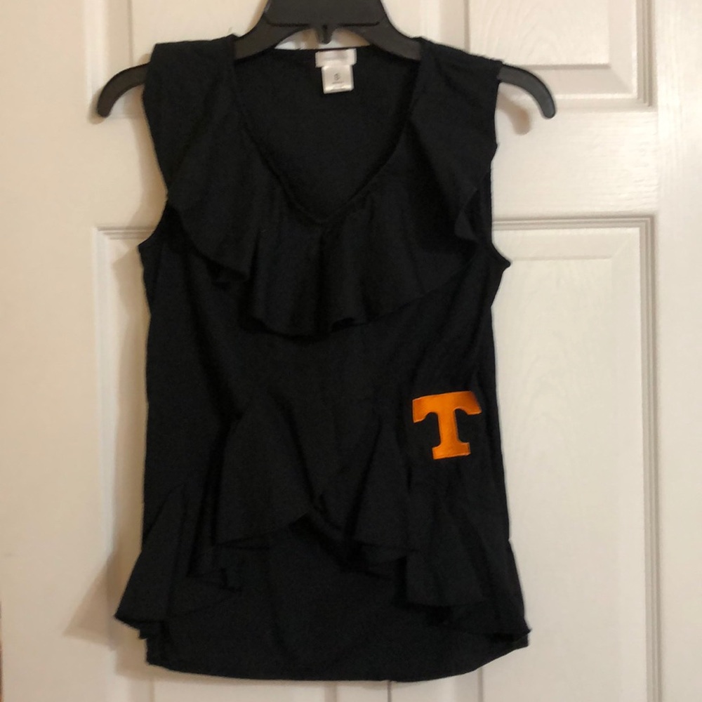Classy Black Sleeveless Tennessee Gameday Shirt